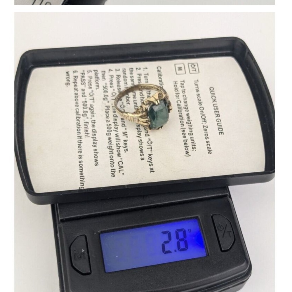 Antique 1900’s 14k Ring w/ Sapphire Glass Blue Stone - Picture 9 of 9